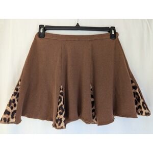 Re-gathered by Susanna Mini Skirt Wool Blend Brown Made In Britain Womens XS/S